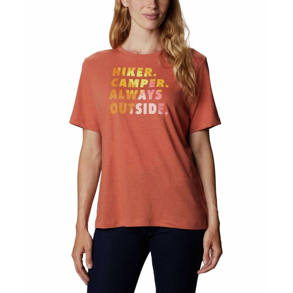 NEW COLUMBIA activewear plus size graphic-print t-shirt in teak brown